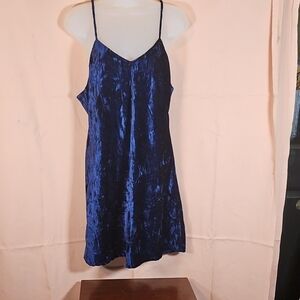Blue Velvet Slip Dress